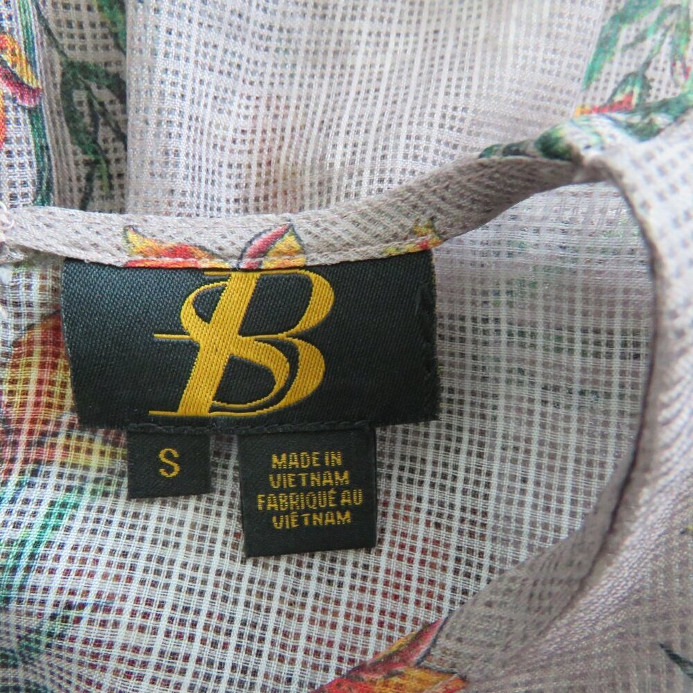 SACHIN + BABI Acacia Floral Tasseled Sheer Boho Blouse - Size S - Picture 14 of 15
